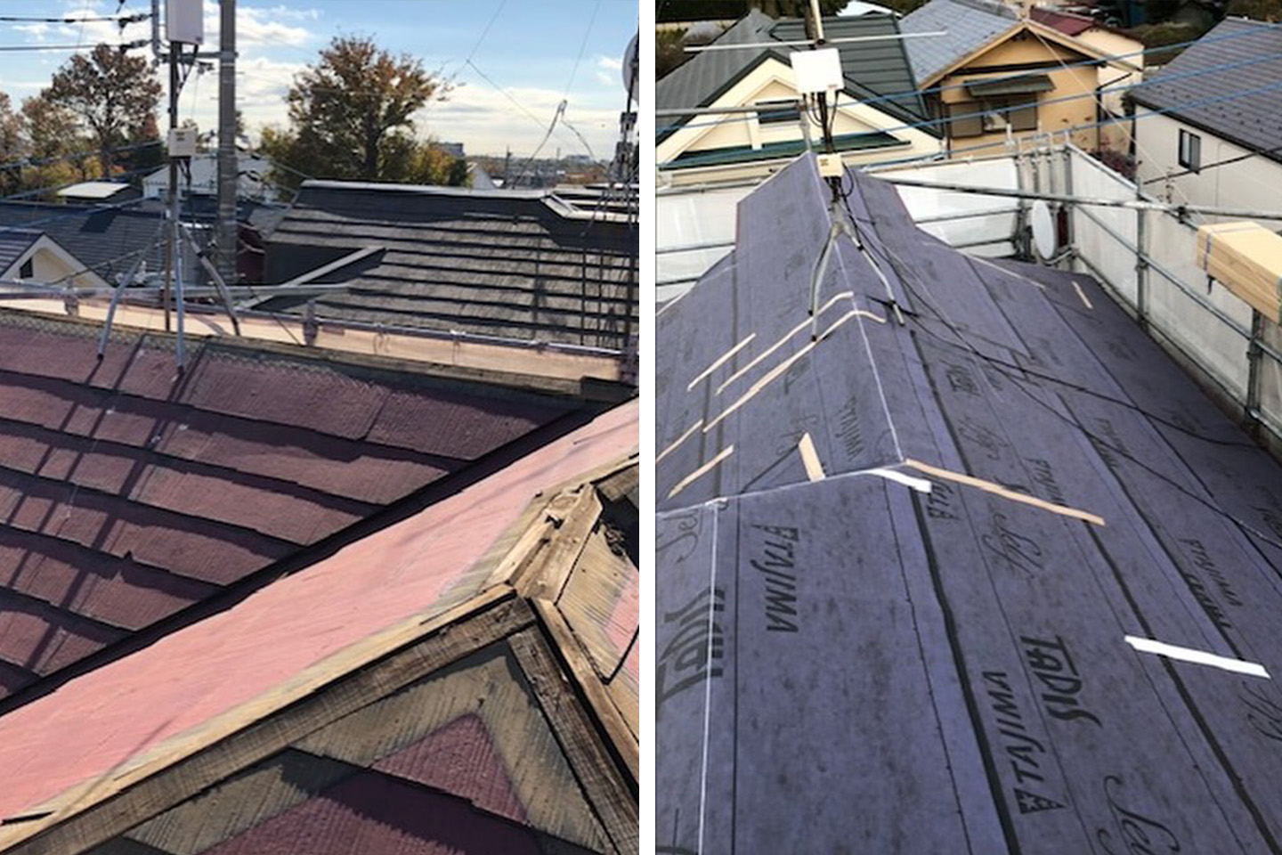 立川市 Y様邸　雨樋撤去、MFシルキー施工、木下地設置、防水工事